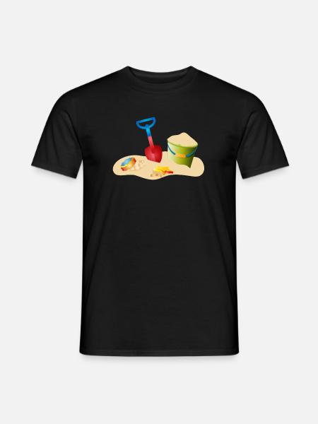 Sand Spielzeug am Strand oder im Sandkasten - Männer T-Shirt - Schwarz