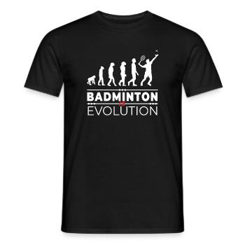 Badminton is evolution - Message Humour Parodie - T-shirt homme - noir - Devant - AI Model Male 178 light (178cm)