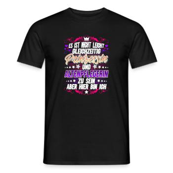 Altenpflegerin Prinzessin - Männer T-Shirt - Schwarz - Vorne - AI Model Male 178 light (178cm)