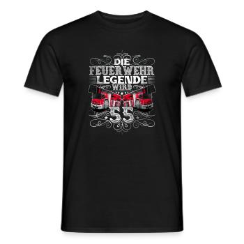 55. Geburtstag Feuerwehrmann Feuerwehr - Männer T-Shirt - Schwarz - Vorne - AI Model Male 178 light (178cm)