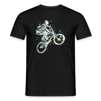 Retro Bmx Fahrrad - Bike Sprung Trick Blau - Männer T-Shirt - Schwarz - Vorne - AI Model Male 178 light (178cm)