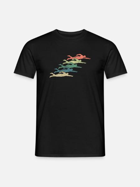 Schwimmen Schwimmer Vintage - Männer T-Shirt - Schwarz