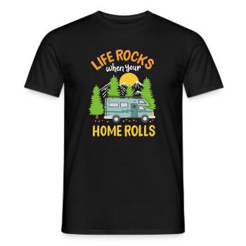 Wohnmobil Camping Camper - Männer T-Shirt - Schwarz - Vorne - AI Model Male 178 light (178cm)