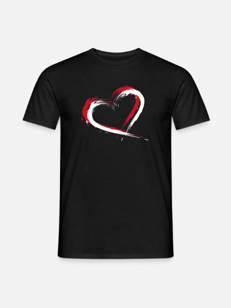 Indonesia Flag Heart - Men's T-Shirt - black