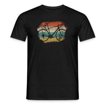 Retro Rainbow Bicycle Silhouette - Men's T-Shirt - black - Front - AI Model Male 178 light (178cm)