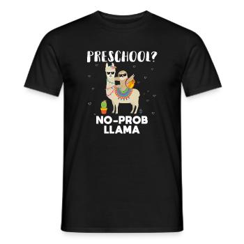 preschool no prob llama - Men's T-Shirt - black - Front - AI Model Male 178 light (178cm)