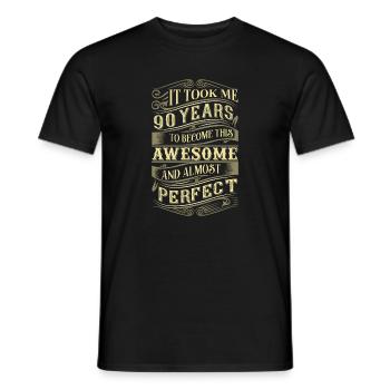 90th birthday - Men's T-Shirt - black - Front - AI Model Male 178 light (178cm)