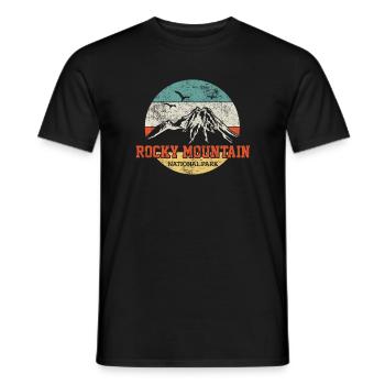 Rocky Mountain Wandern Vintage - Männer T-Shirt - Schwarz - Vorne - AI Model Male 178 light (178cm)