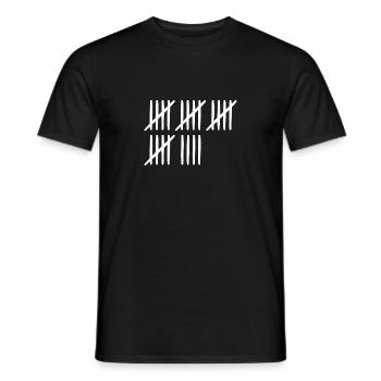 24 anniversaire Liste-barres - 24 ans - T-shirt homme - noir - Devant - AI Model Male 178 light (178cm)