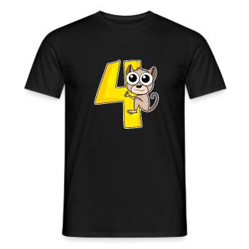 4 Jahre - Tarsier Koboldmaki - 4. Geburtstag - Männer T-Shirt - Schwarz - Vorne - AI Model Male 178 light (178cm)