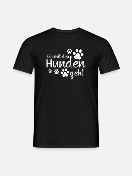 Die mit den Hunden geht - Männer T-Shirt - Schwarz