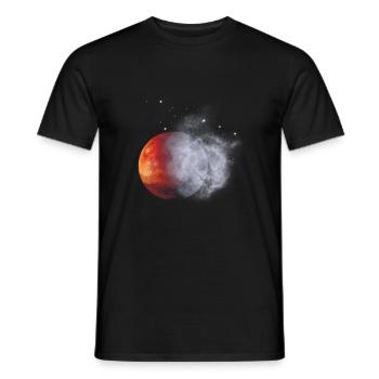 Red moon in fog dust - Men's T-Shirt - black - Front - AI Model Male 178 light (178cm)