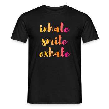 Yoga Quote Inhale Inhale Exhale Gradient om - Men's T-Shirt - black - Front - AI Model Male 178 light (178cm)