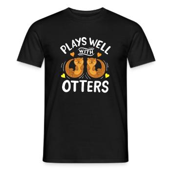 Otter Otter-Liebhaber - Männer T-Shirt - Schwarz - Vorne - AI Model Male 178 light (178cm)