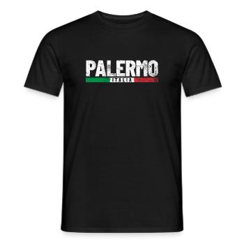 Palermo Italien Flagge - Männer T-Shirt - Schwarz - Vorne - AI Model Male 178 light (178cm)