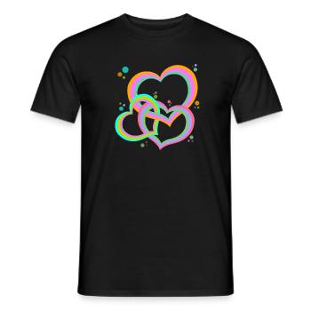 Des cœurs colorés entrelacés pour vous! - T-shirt homme - noir - Devant - AI Model Male 178 light (178cm)