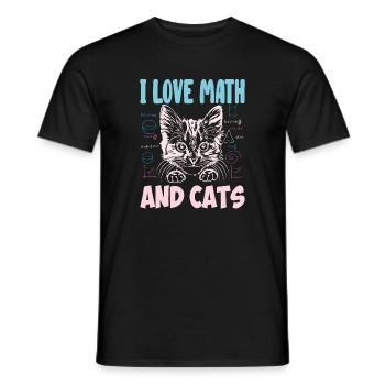 Math Kitty Cat J’adore Math et chats Professeur de mathématiques - T-shirt homme - noir - Devant - AI Model Male 178 light (178cm)