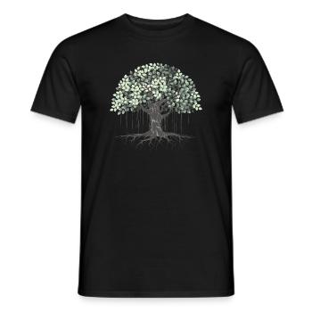 Lebensbaum Wurzeln Alt Kraftvoll Zen Shirt - Männer T-Shirt - Schwarz - Vorne - AI Model Male 178 light (178cm)
