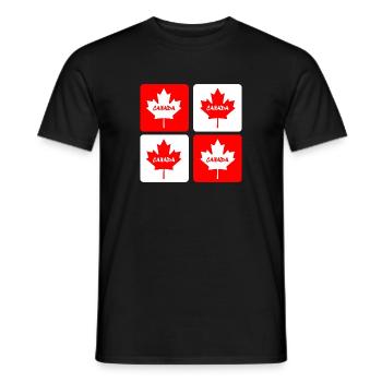 Drapeaux en feuille d'érable du Canada - T-shirt homme - noir - Devant - AI Model Male 178 light (178cm)