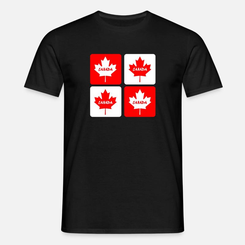 Canada maple leaf flags design - Men's T-Shirt - black