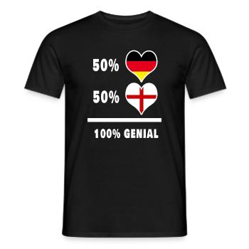 Allemagne et Angleterre 100 % Genial / Cadeau - T-shirt homme - noir - Devant - AI Model Male 178 light (178cm)