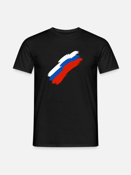 Russie drapeau couleurs - T-shirt homme - noir