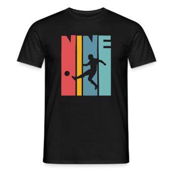 Football 9 years children's birthday party - Men's T-Shirt - black - Front - AI Model Male 178 light (178cm)
