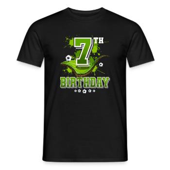 7. Geburtstag Fußball Kinder - Männer T-Shirt - Schwarz - Vorne - AI Model Male 178 light (178cm)