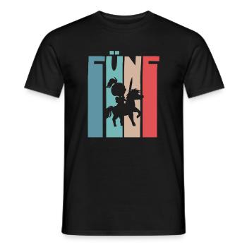 5 Jahre Ritter Mittelalter Kindergeburtstag - Männer T-Shirt - Schwarz - Vorne - AI Model Male 178 light (178cm)