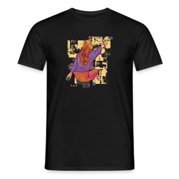 Le joueur de boule lance une tenue de boule de boule pour les boules - T-shirt homme - noir - Devant - AI Model Male 178 light (178cm)