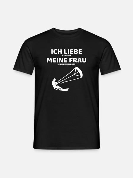Ich liebe es wenn meine Frau mich Kiten lässt - Männer T-Shirt - Schwarz