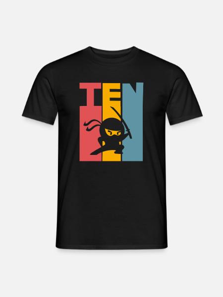 Ninja 10th Birthday Kids - Men's T-Shirt - black