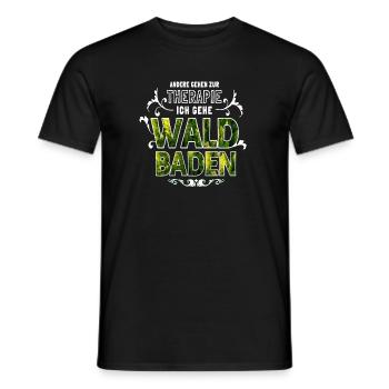 Waldbaden - Shinrin Yoku - Männer T-Shirt - Schwarz - Vorne - AI Model Male 178 light (178cm)