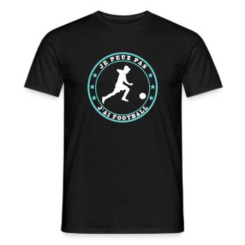I can't I have football. Football drawing - Men's T-Shirt - black - Front - AI Model Male 178 light (178cm)
