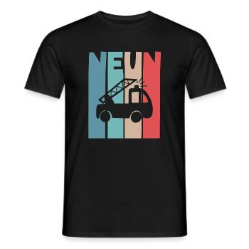 Feuerwehr 9 Jahre Kinder - Männer T-Shirt - Schwarz - Vorne - AI Model Male 178 light (178cm)