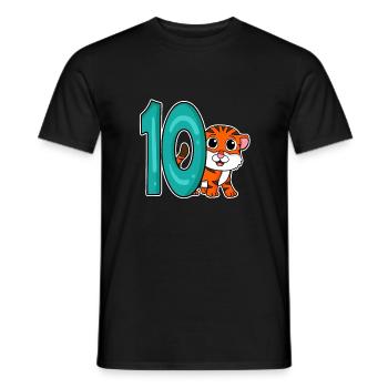 10 Jahre alt - 10. Geburtstag - Kindergeburtstag - Männer T-Shirt - Schwarz - Vorne - AI Model Male 178 light (178cm)