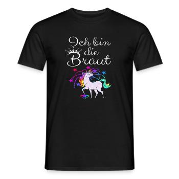 Einhorn "Ich bin die Braut" - Männer T-Shirt - Schwarz - Vorne - AI Model Male 178 light (178cm)