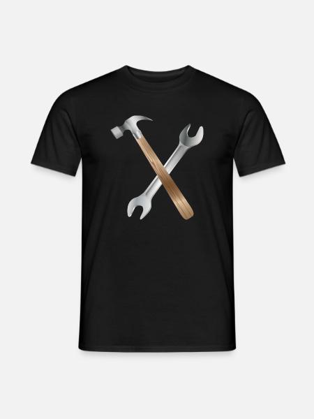 Wrench and carpenter's hammer - Men's T-Shirt - black