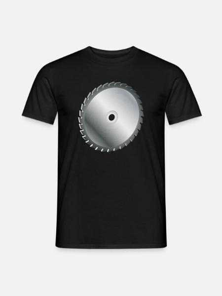 einzelnes Kreissägeblatt Metallfarben - Männer T-Shirt - Schwarz