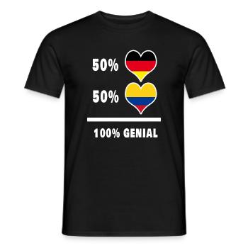 Germany and Colombia 100% Ingenious / Gift - Men's T-Shirt - black - Front - AI Model Male 178 light (178cm)