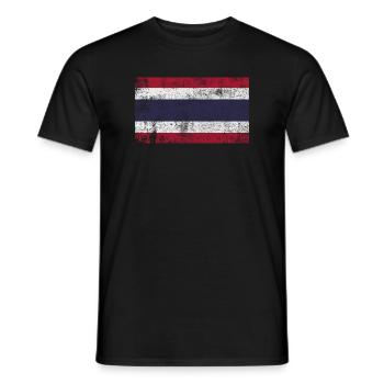 Flagge Thailand Fahne Grunge Retro Vintage - Männer T-Shirt - Schwarz - Vorne - AI Model Male 178 light (178cm)