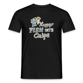 Fisch mit Pommes! Leckeres Essen lustiger Spruch - Männer T-Shirt - Schwarz - Vorne - AI Model Male 178 light (178cm)