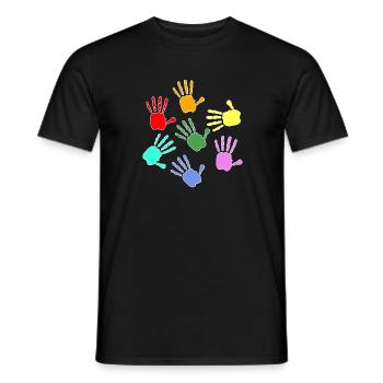 Peindre les mains des enfants - T-shirt homme - noir - Devant - AI Model Male 178 light (178cm)