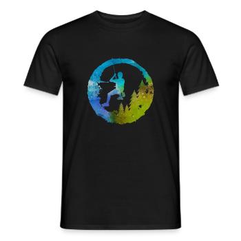 Alpiniste, Alpiniste, Papa, Alpiniste pour la fête des pères, grimpeur à l’aquarelle - T-shirt homme - noir - Devant - AI Model Male 178 light (178cm)