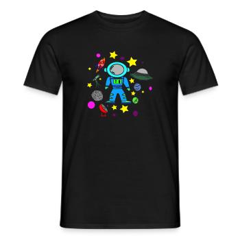 Enfants Star Toys Planètes volantes - T-shirt homme - noir - Devant - AI Model Male 178 light (178cm)