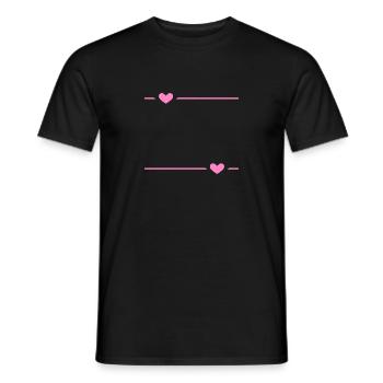 Ornement de stroke de cœur de ligne - T-shirt homme - noir - Devant - AI Model Male 178 light (178cm)