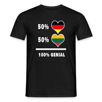 Germany and Lithuania 100% Ingenious / Gift - Men's T-Shirt - black - Front - AI Model Male 178 light (178cm)