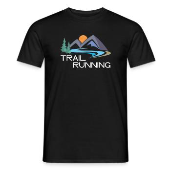 Trailrunning - Männer T-Shirt - Schwarz - Vorne - AI Model Male 178 light (178cm)