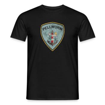Pellworm Wappen Leuchtturm Design - Männer T-Shirt - Schwarz - Vorne - AI Model Male 178 light (178cm)