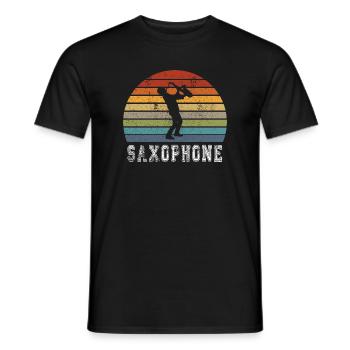 Saxophone vintage design - T-shirt homme - noir - Devant - AI Model Male 178 light (178cm)